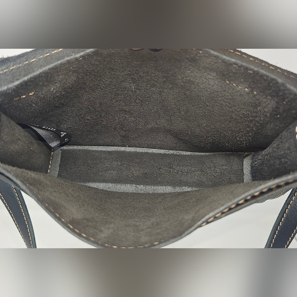 Fossil Austin Black Leather Flap Saddle Turn Lock Shoulder Bag Purse - Picture 11 of 16